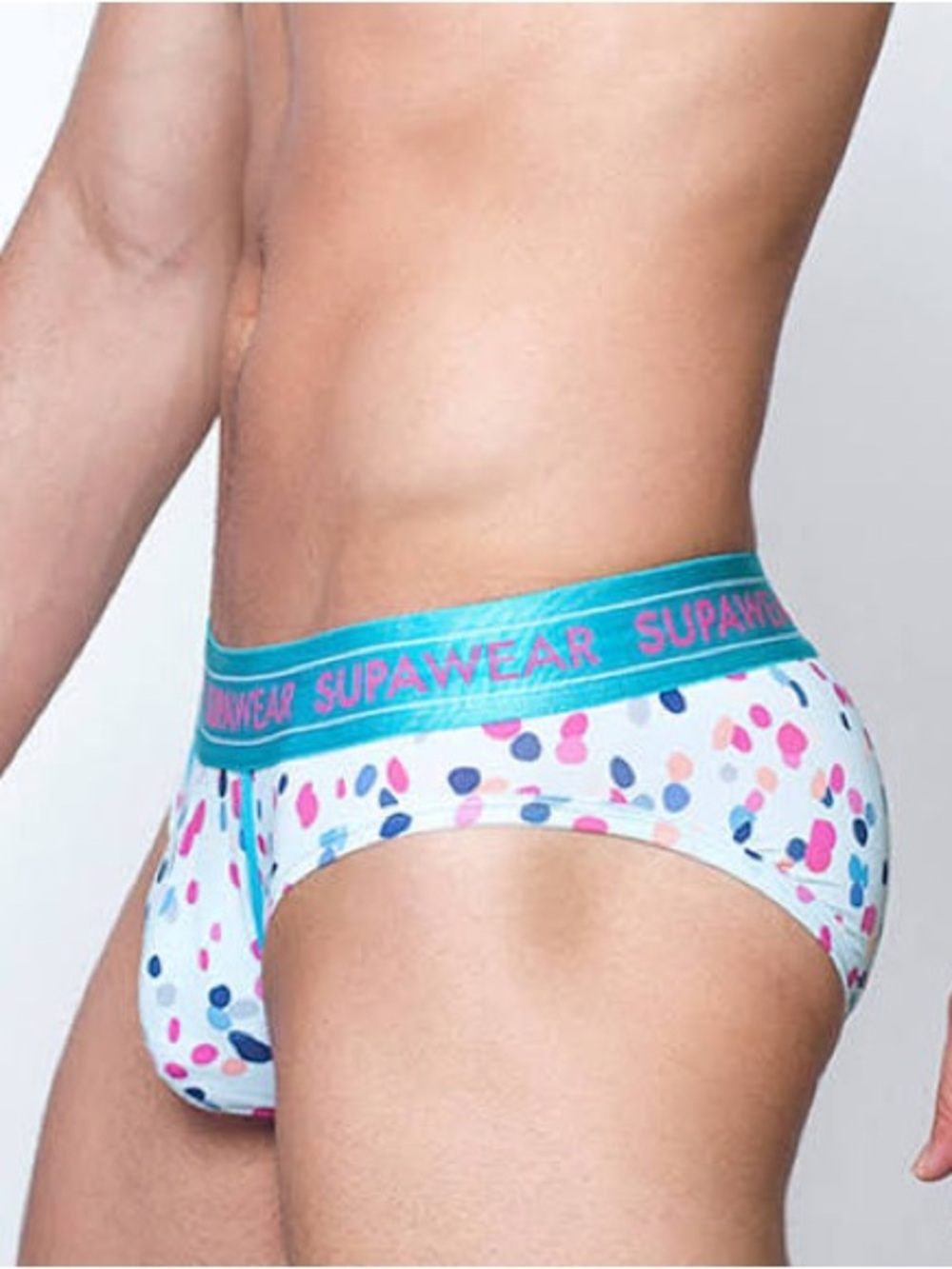 Supawear Spring Brief Underwear (Large) -DITSY DOTS BLUE